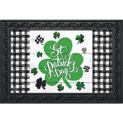 Checkered St. Pat's Shamrocks Doormat Indoor Outdoor 30" X 18" Briarwood Lane 1 Checkered St. Pat's Shamrocks Doormat Indoor Outdoor 30" X 18" Briarwood Lane