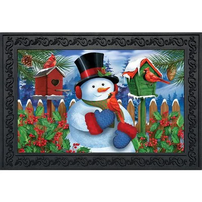 Snowman And Cardinals Winter Doormat 30" X 18" Indoor Outdoor Briarwood Lane 1 Snowman And Cardinals Winter Doormat 30" X 18" Indoor Outdoor Briarwood Lane