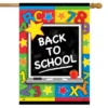 Back To School Chalklboard Fall House Flag ABC's Numbers 28"x40" Briarwood Lane