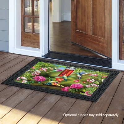 Hummingbird Feeder Spring Doormat Floral Indoor Outdoor 30" X 18" Briarwood Lane 2 Hummingbird Feeder Spring Doormat Floral Indoor Outdoor 30" X 18" Briarwood Lane - Image 2