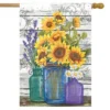 Rustic Sunflowers Summer House Flag 28" X 40" Briarwood Lane