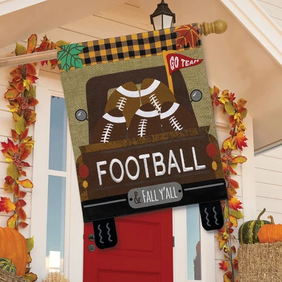 Briarwood Lane Football Truck Burlap Fall House Flag Pickup Sport 2 Briarwood Lane Football Truck Burlap Fall House Flag Pickup Sport - Image 2