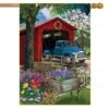 Briarwood Lane Bridge In Blooms Spring House Flag Floral Pickup T