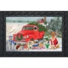 Briarwood Lane Holiday Dogs Christmas Doormat Pickup Truck Humor Indoor Outdoor 30" X 18"