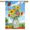 Sunshine Bouquet Spring House Flag Floral Mason Jar 28" X 40" Briarwood Lane