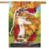 Water Pump And Cardinals Fall House Flag Autumn Leaves 28" X 40" Briarwood Lane